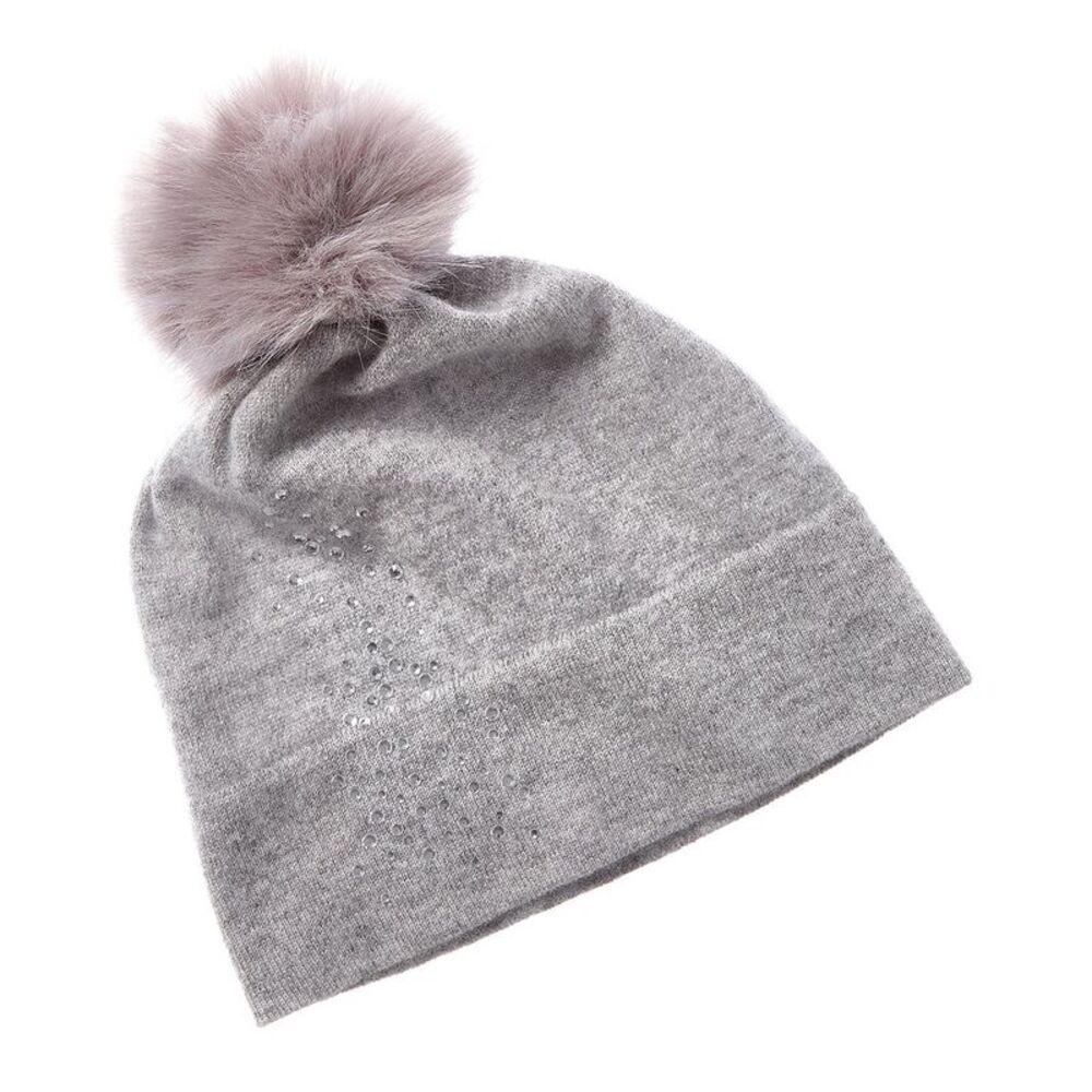 Forte Cashmere Crystal Cashmere Hat, Grey